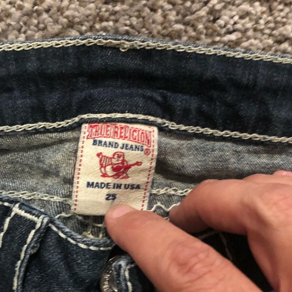 NWOT TRUE RELIGION SIZE 25 SKINNY JEANS DARK DENIM - Picture 2 of 4